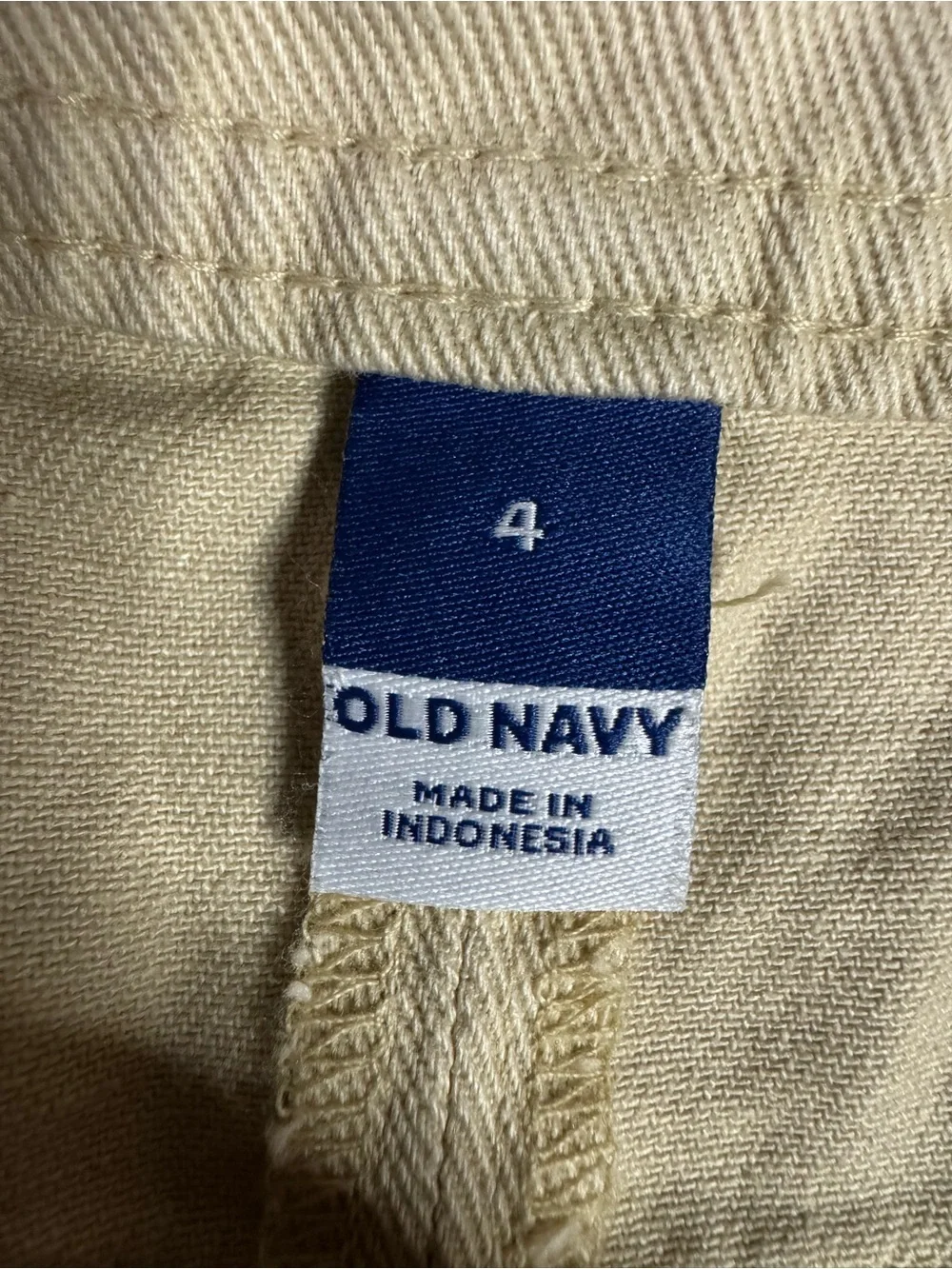 Old Navy Button Front Denim Mini Utility Skirt Beige Size 4